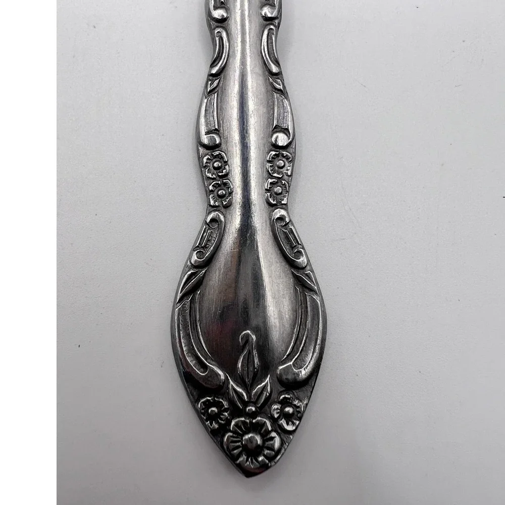 Imperial tablespoons 7.25in excellent floral scroll stainless Korea 2pc